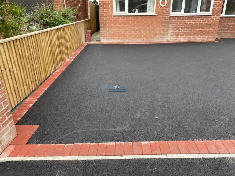 Tarmac Driveway with Red Brick Border in Whitchurch, Shropshire