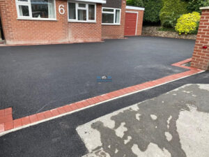 Tarmac Driveway with Red Brick Border in Whitchurch, Shropshire