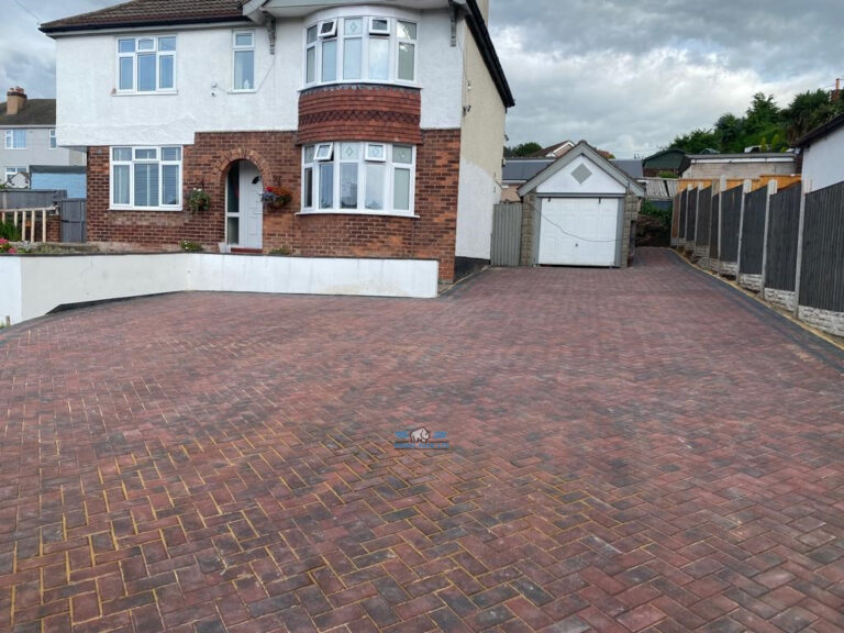 Brindle Block Paved Driveway with Charcoal Edging in Bagillt