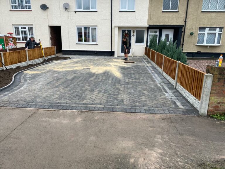 Block Paved Driveway with Featheredge Fence in Ellesmere Port