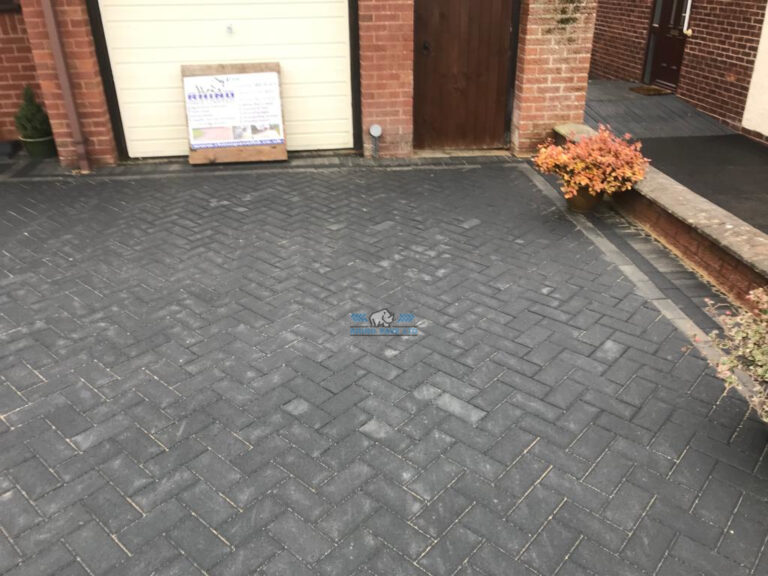 Charcoal Paved Driveway with Slate Grey Edging in Caerwys, Flintshire