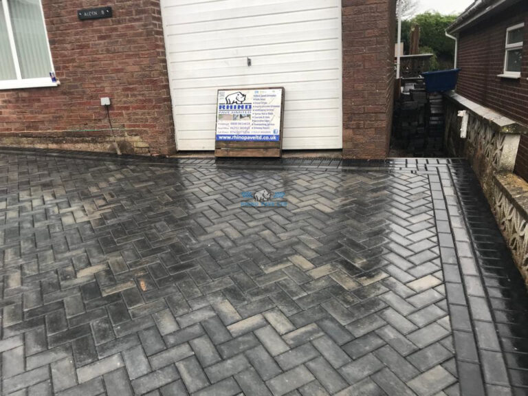 Driveway with Slate Grey Block Paving in Holywell, Flintshire