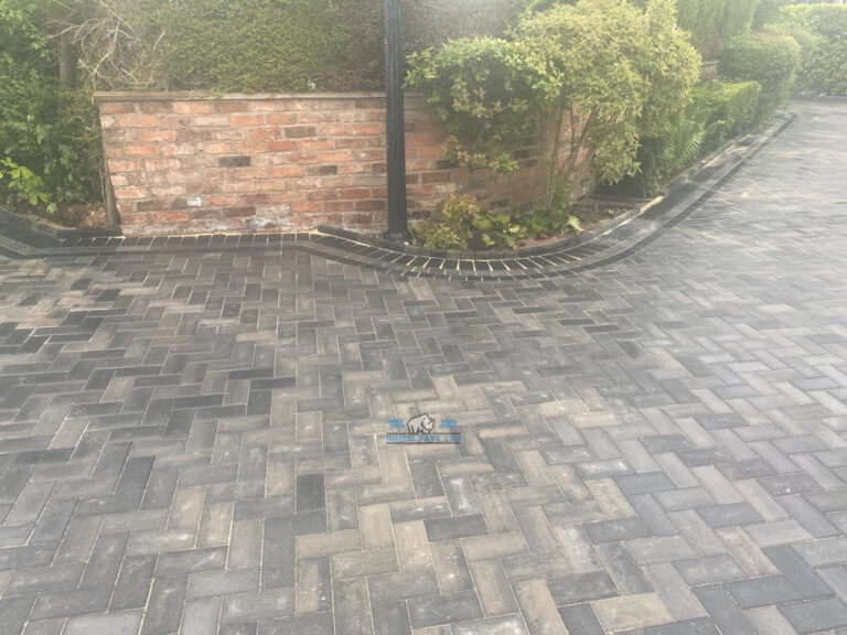Slate Grey Paved Driveway with a Step Feature in Chester, Cheshire