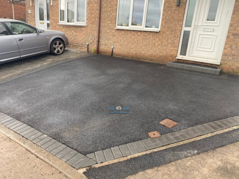 Tarmac Driveway with Charcoal Edging and Doorstep in Chester, Cheshire