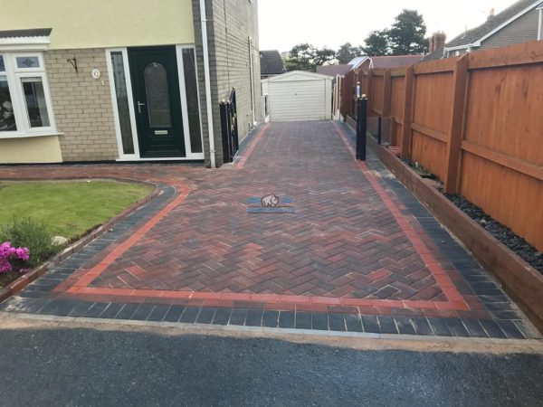 90 Degree paved driveway in Caergwrle