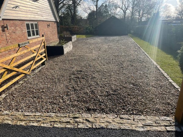 New gravel installation on a driveway in Abergele