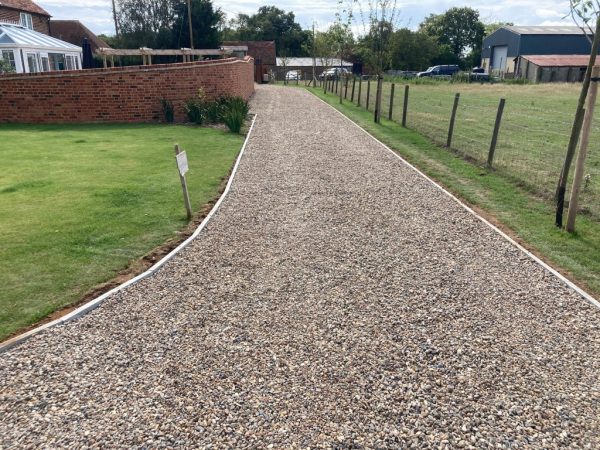 Gravel stoned driveway in Abergele