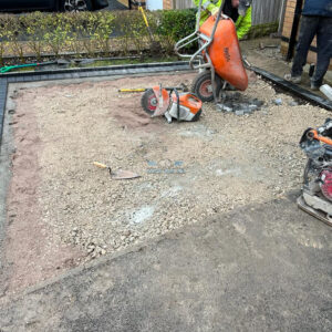 Small Tarmac Driveway with Charcoal Paved Edging in Drury, Buckley