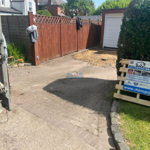 Driveway with Slate Grey Paving and Charcoal Edging in Upton-by-Chester,…