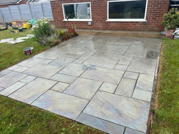 Rhino pave resin bound driveway with charcoal edging and grey sandstone patio and pathway in buckley flintshire 6.jpeg
