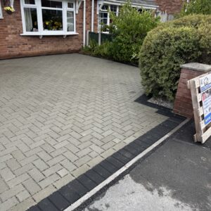 Block paved driveway installation in Broughton, Flintshire